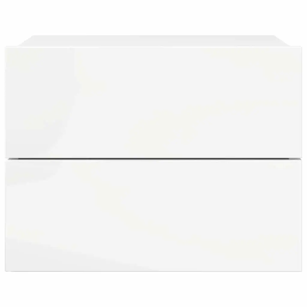Bedside Cabinets High Gloss White 40x30x30 cm Set of 2 Nightstand Storage Drawers