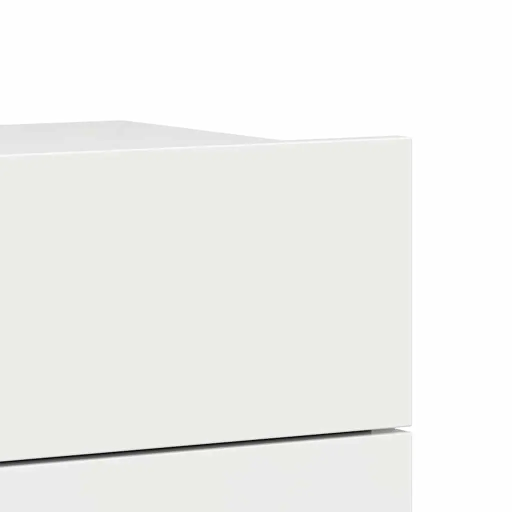 Bedside Cabinets High Gloss White 40x30x30 cm Set of 2 Nightstand Storage Drawers