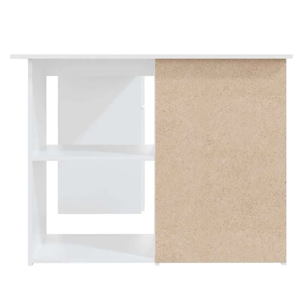 Corner Desk White Engineered Wood 145cm W x 100cm D x 76cm H