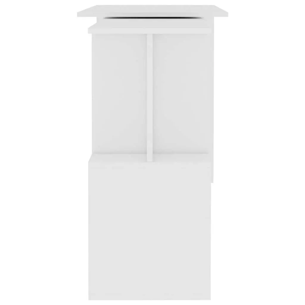 Corner Desk Engineered Wood White Rotating Workstation 200x50x76cm