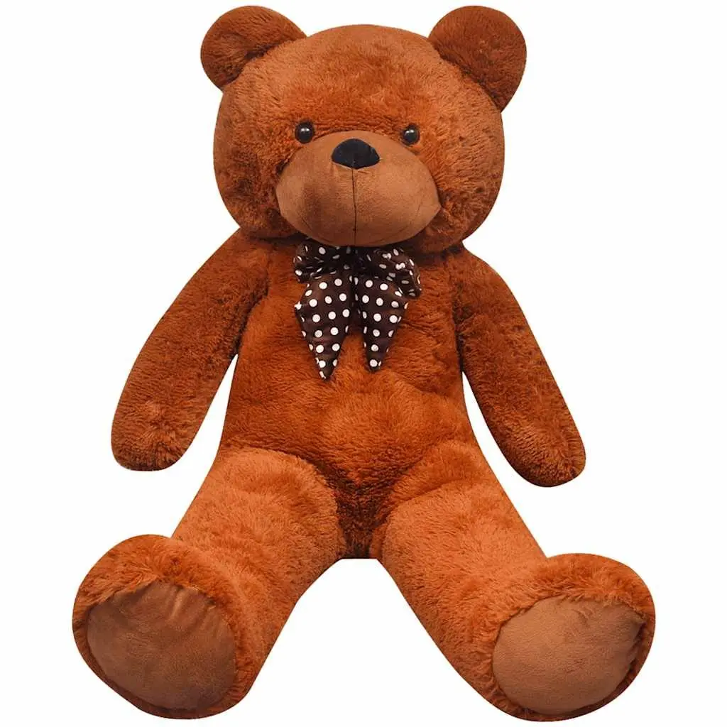 Soft Plush Teddy Bear Brown 160cm Cuddly Toy for Kids and Adults with Bow Tie