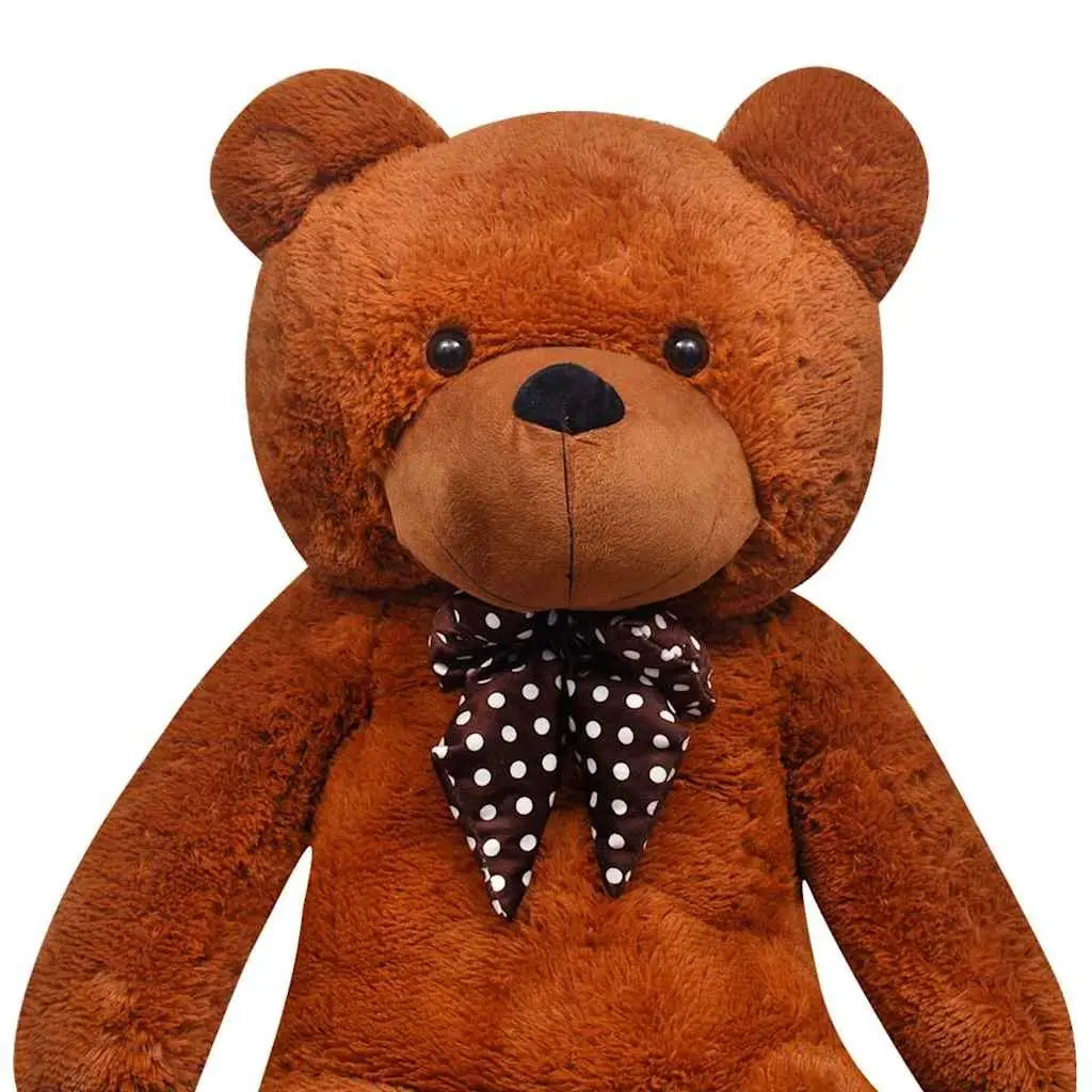 Soft Plush Teddy Bear Brown 160cm Cuddly Toy for Kids and Adults with Bow Tie