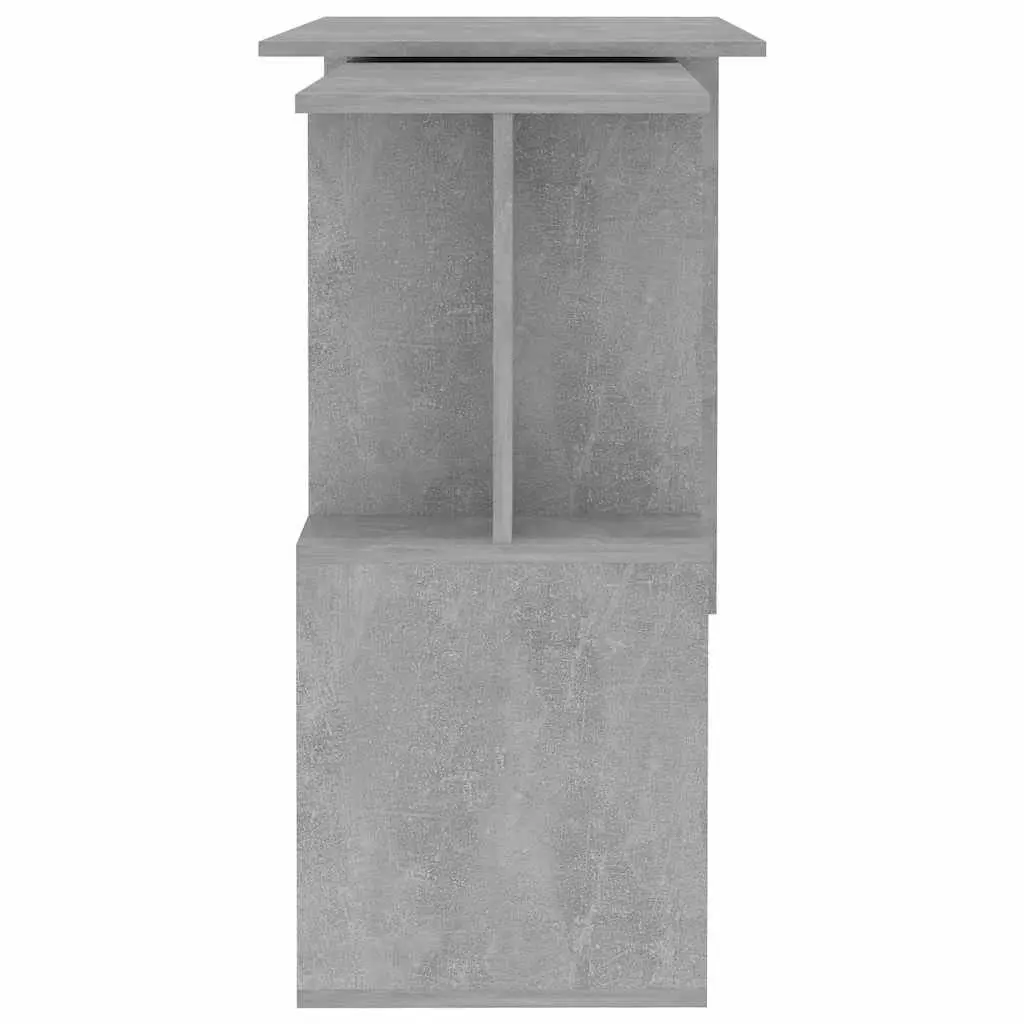 Corner Desk Grey Engineered Wood Rotatable Office Workstation Storage