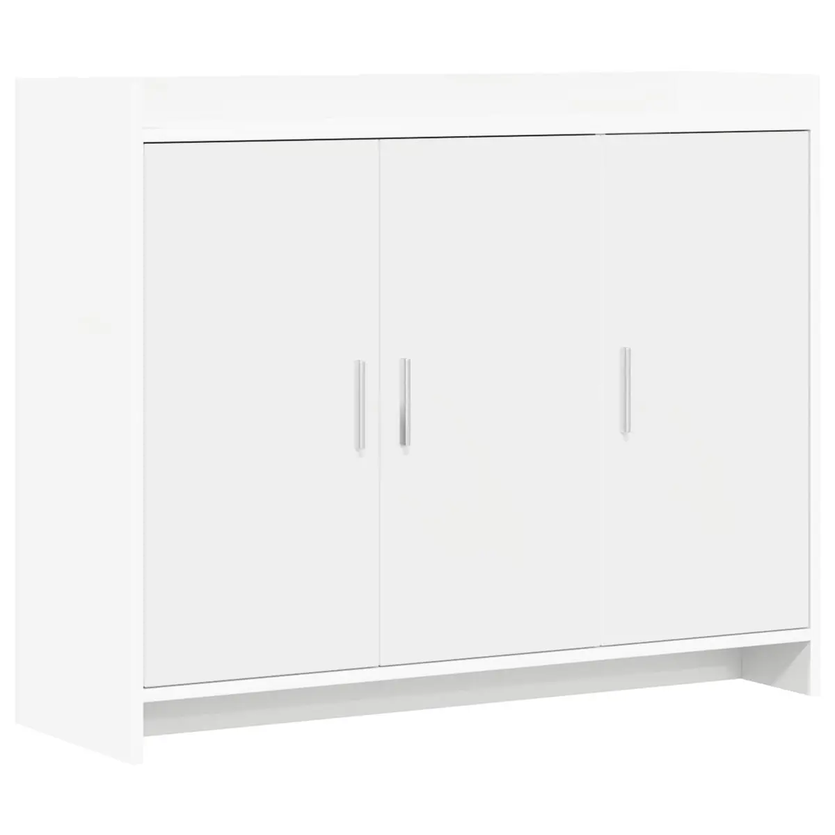 Sideboard White Engineered Wood 98.5 x 33 x 80 cm Storage Cabinet