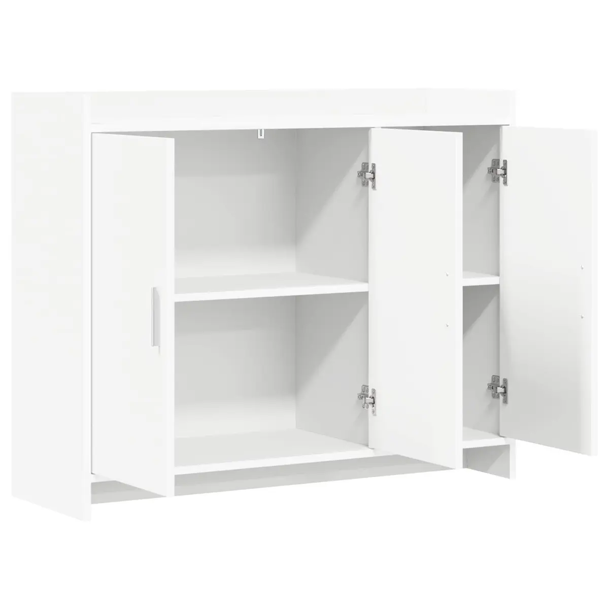 Sideboard White Engineered Wood 98.5 x 33 x 80 cm Storage Cabinet