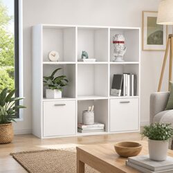 Versatile White Book Cabinet for Books and DVDs