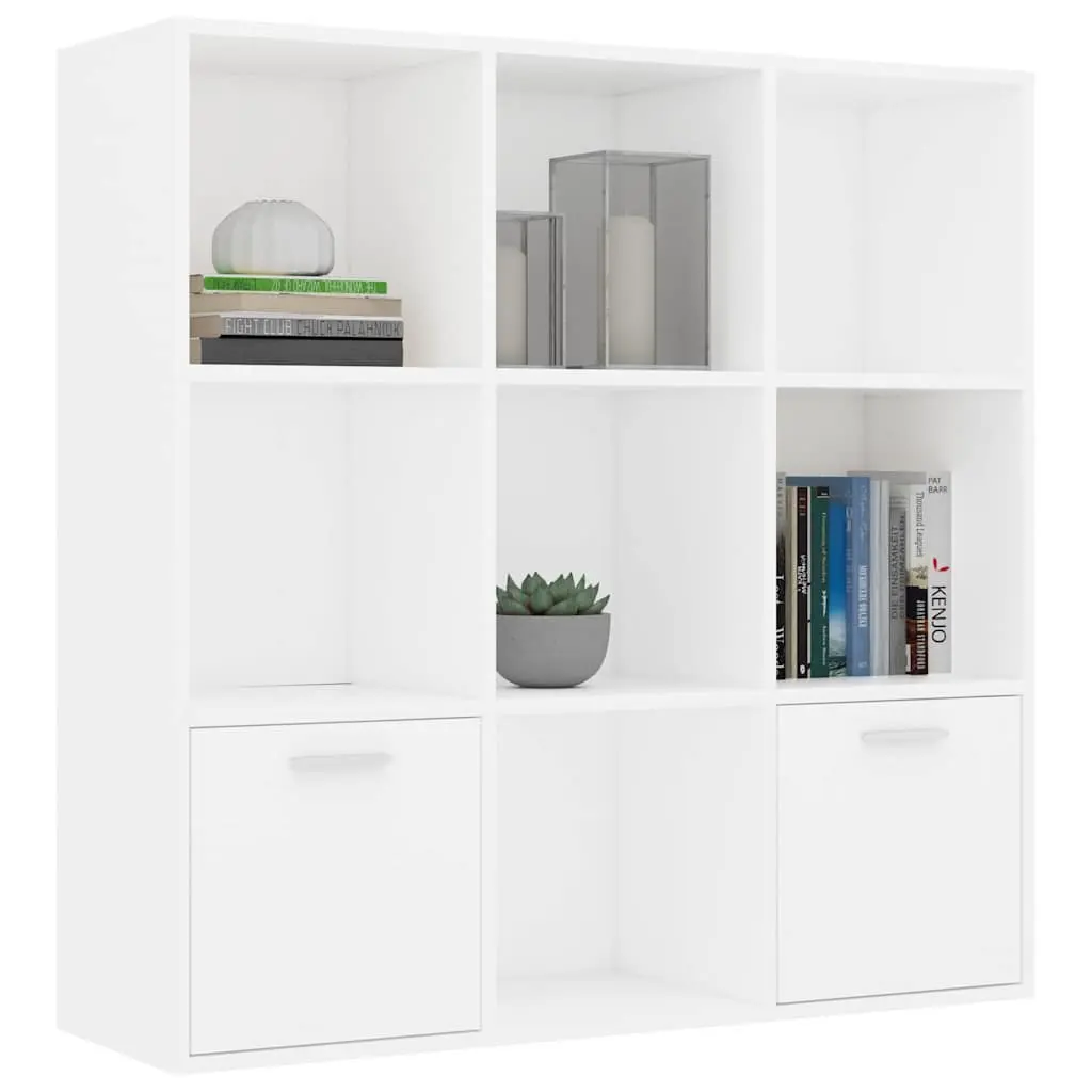 Book Cabinet White Open Shelving Unit 98x30x98 cm