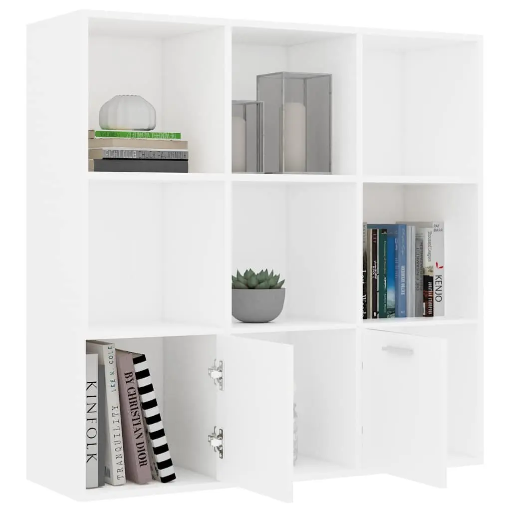 Book Cabinet White Open Shelving Unit 98x30x98 cm