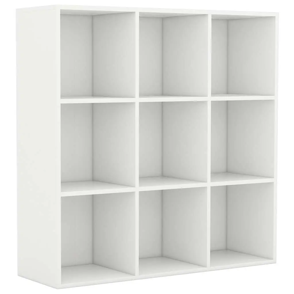 White Book Cabinet 9 Compartments Storage Shelving Unit Standing Bookcase