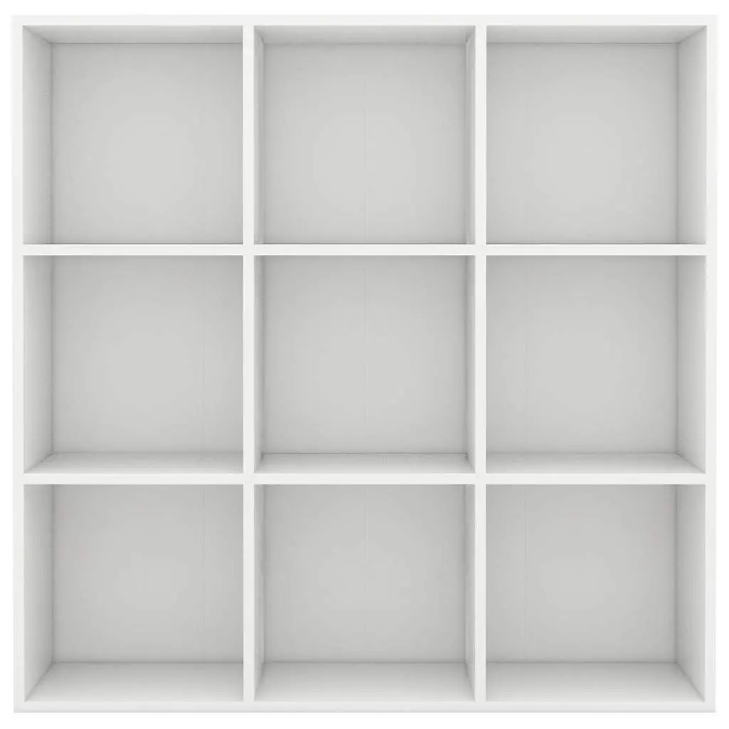 White Book Cabinet 9 Compartments Storage Shelving Unit Standing Bookcase