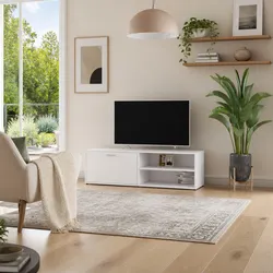 Friendly White TV Cabinet for Your Media Needs