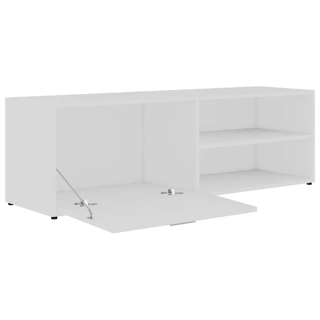 TV Cabinet Modern White Engineered Wood Media Storage Unit 120 x 34 x 37 cm