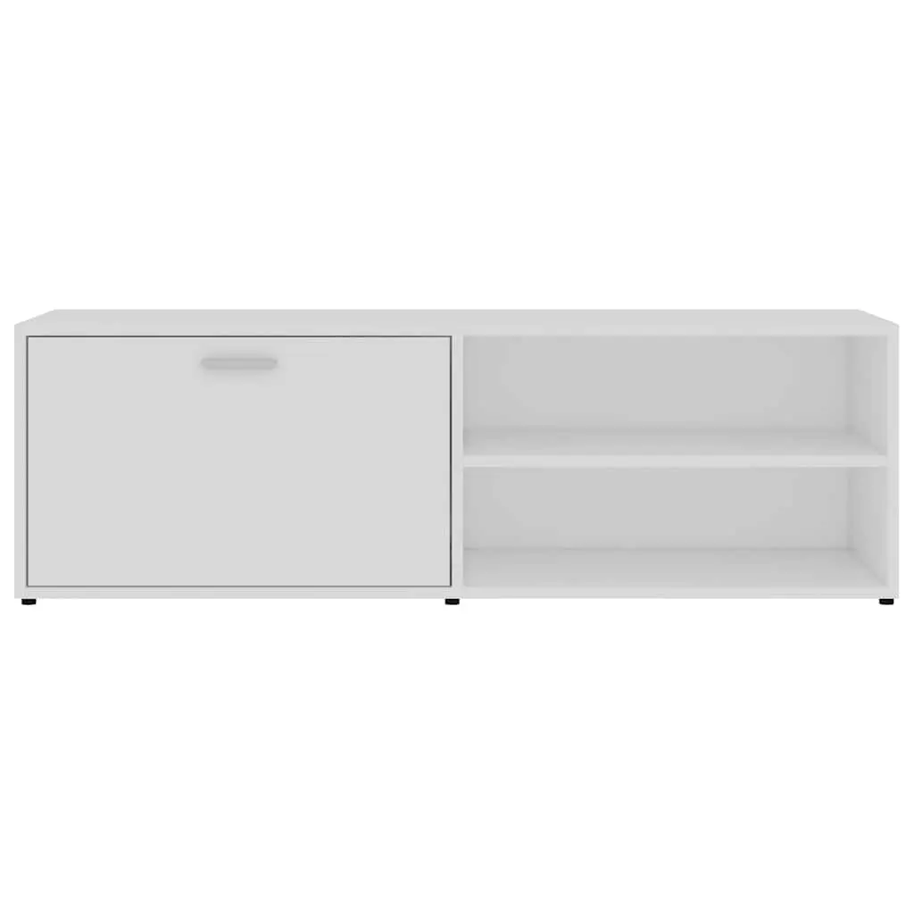 TV Cabinet Modern White Engineered Wood Media Storage Unit 120 x 34 x 37 cm