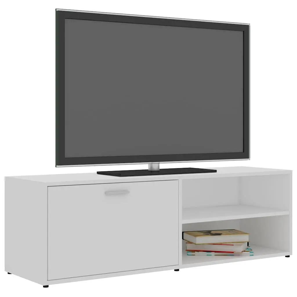 TV Cabinet Modern White Engineered Wood Media Storage Unit 120 x 34 x 37 cm
