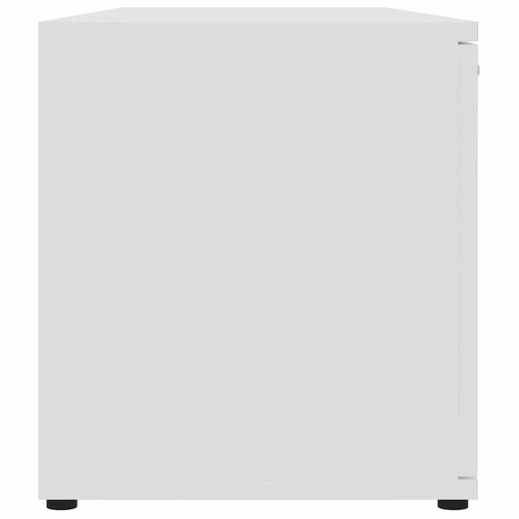 TV Cabinet White 120x34x37 cm with 2 Doors and 2 Open Compartments