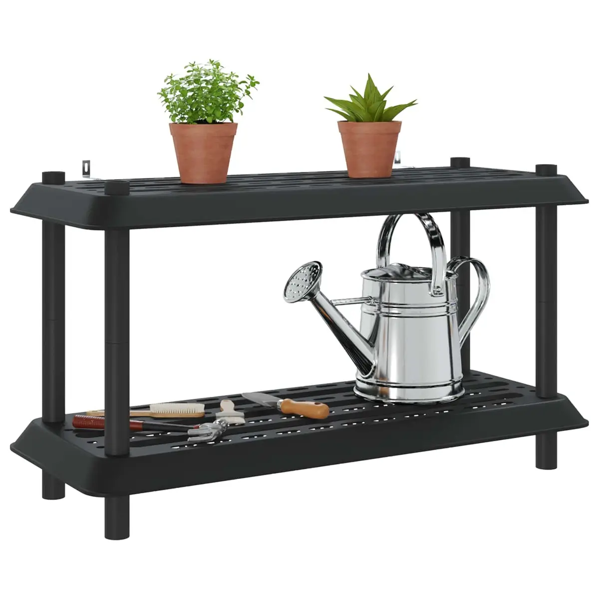 2-Tier Shelving Unit Anthracite 100 x 40 x 55.5 cm Storage Organizer