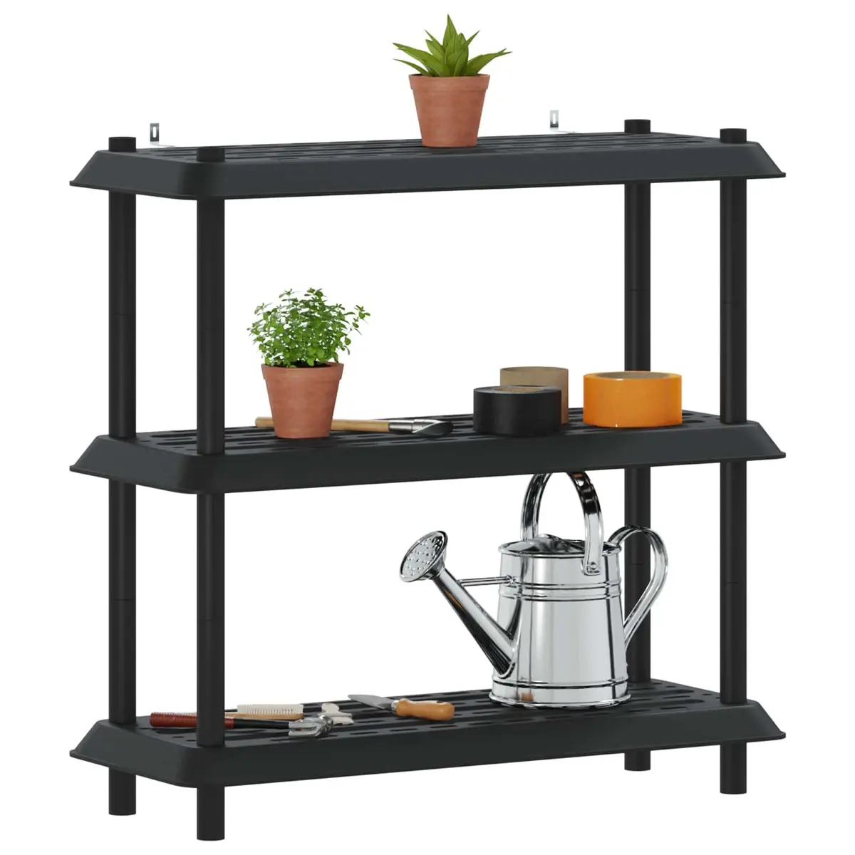 3-Tier Shelving Unit Indoor Outdoor Storage Anthracite 100x40x96cm