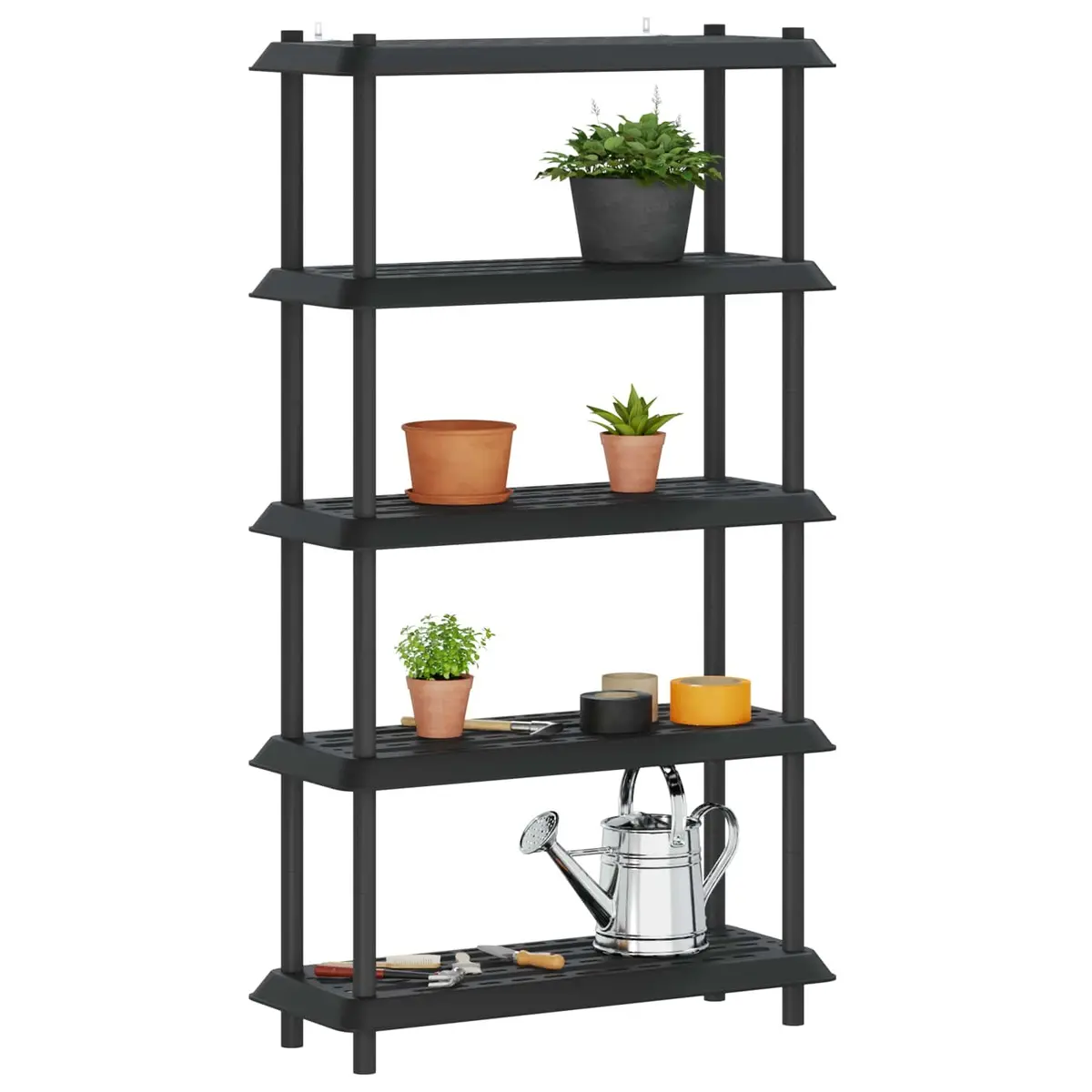 5 Tier Storage Rack Organizer Durable PP Construction Anthracite 100 x 40 x 177 cm