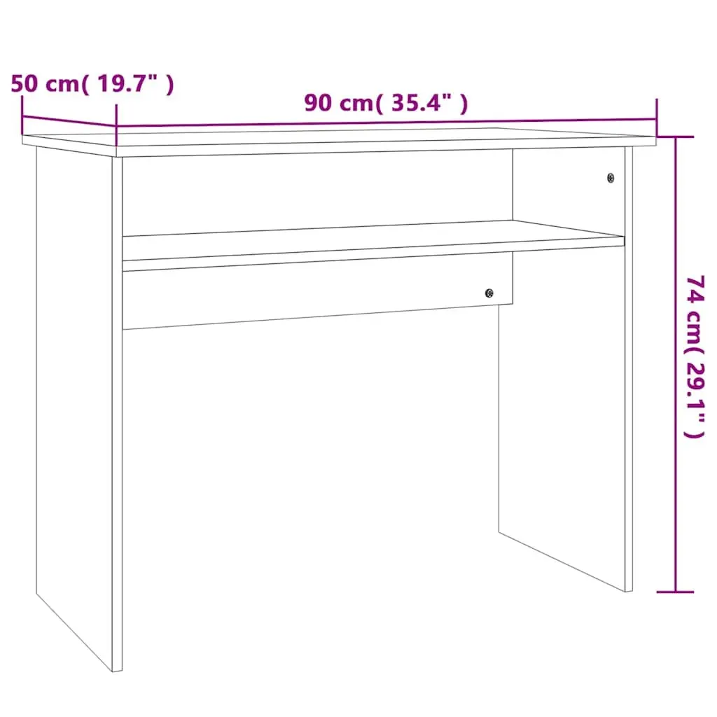 Desk Sonoma Oak 90x50x74cm Engineered Wood Brown Office Study Computer