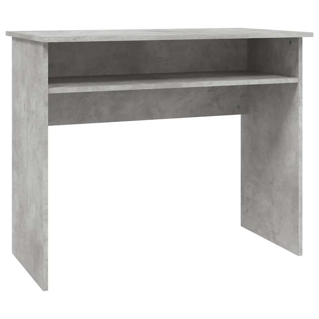 Computer Desk Grey Engineered Wood 90cm with Storage Shelf