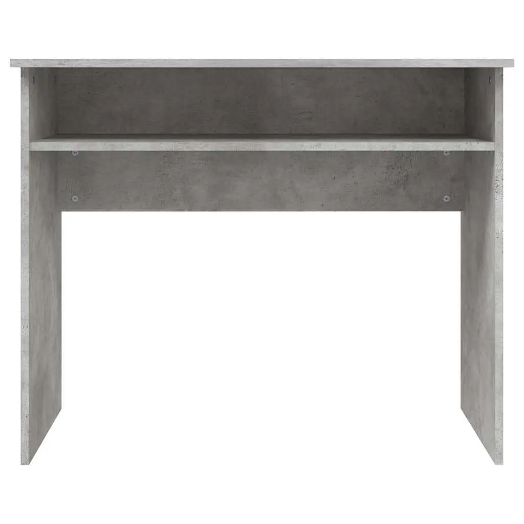 Computer Desk Grey Engineered Wood 90cm with Storage Shelf