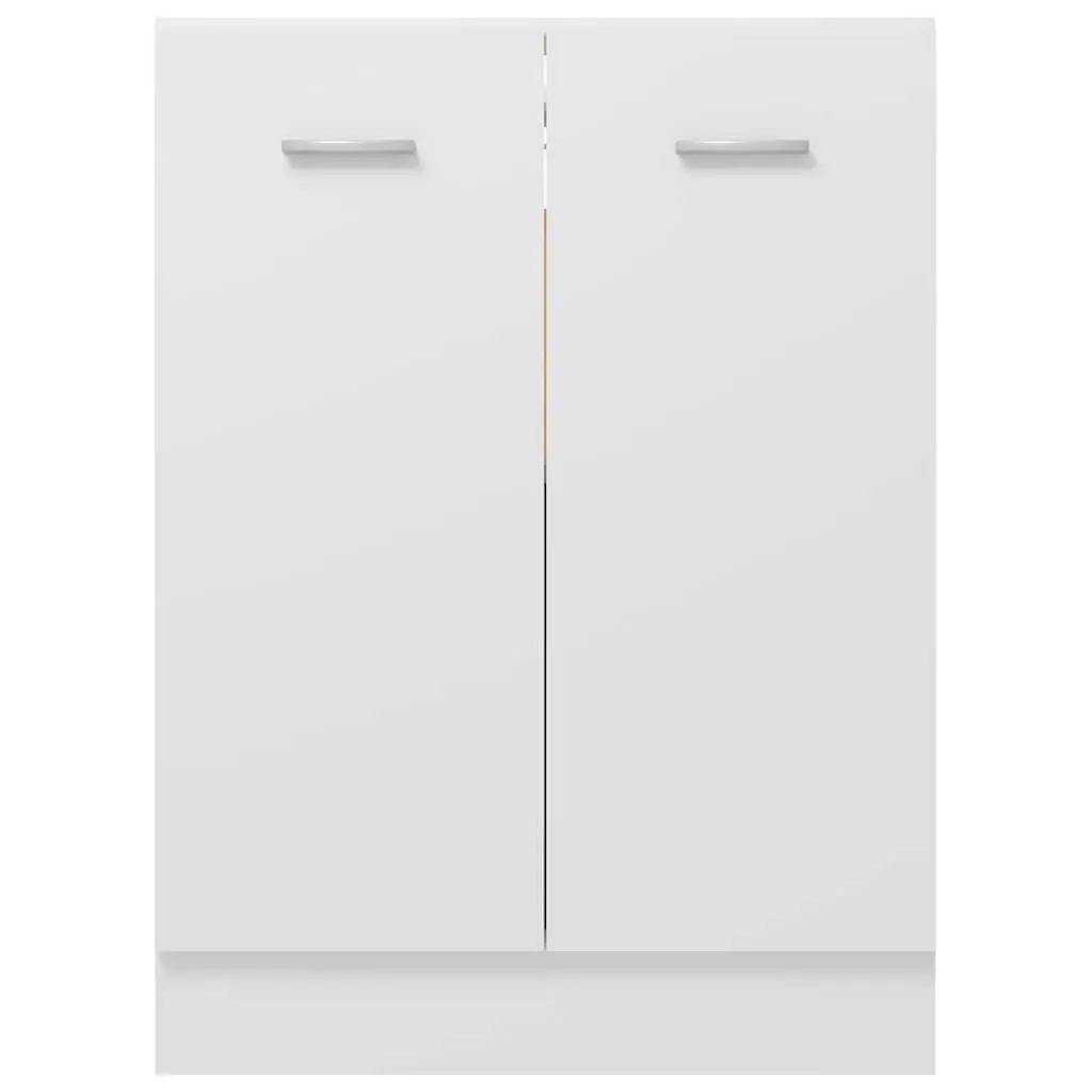 White Kitchen Bottom Cabinet Storage Cupboard with Shelves Doors 60x46x81.5cm