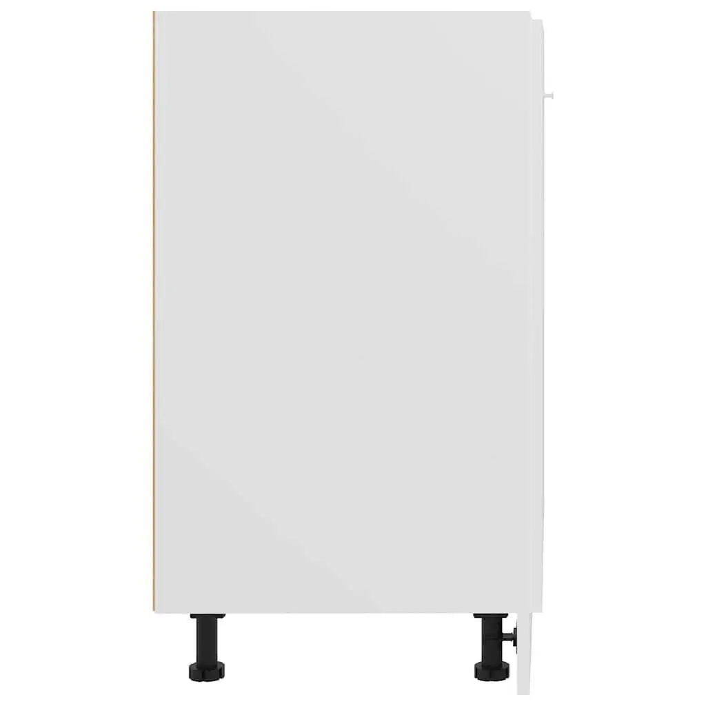 White Kitchen Bottom Cabinet Storage Cupboard with Shelves Doors 60x46x81.5cm
