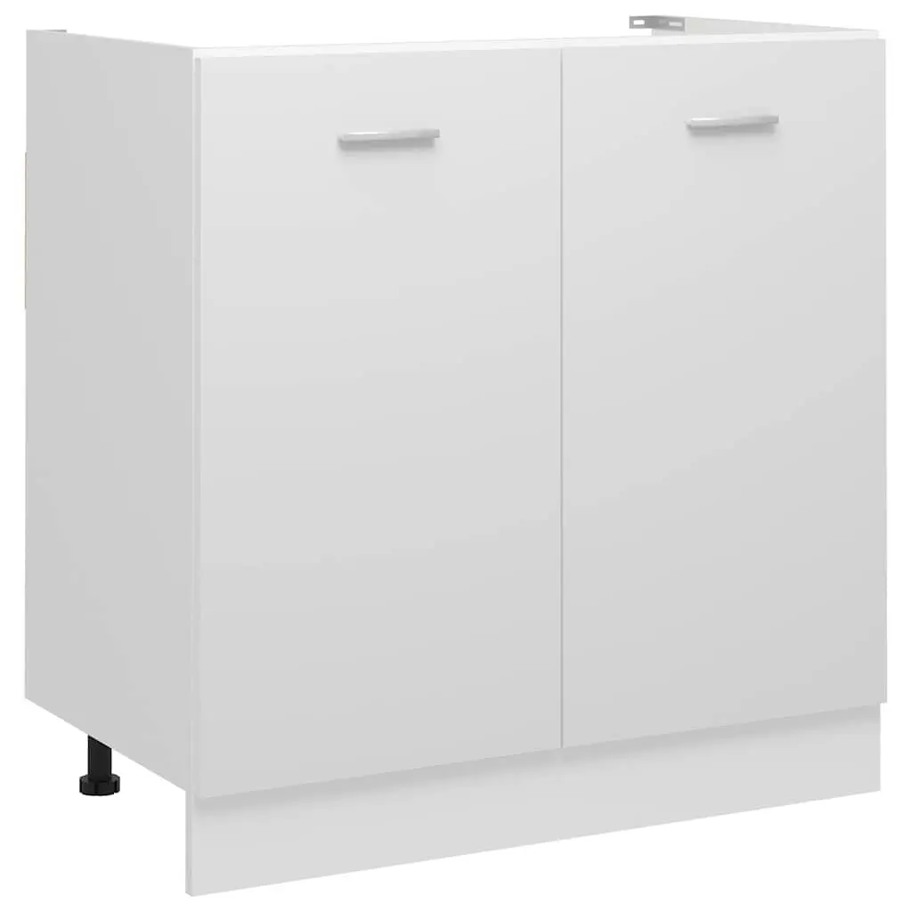 Sink Bottom Kitchen Cabinet White Engineered Wood 80cm Wide