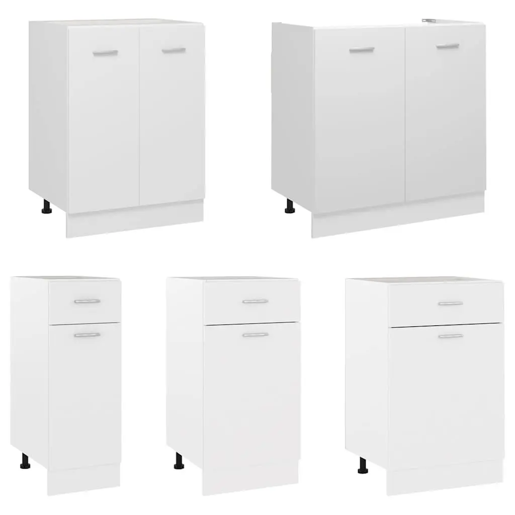 Sink Bottom Kitchen Cabinet White Engineered Wood 80cm Wide