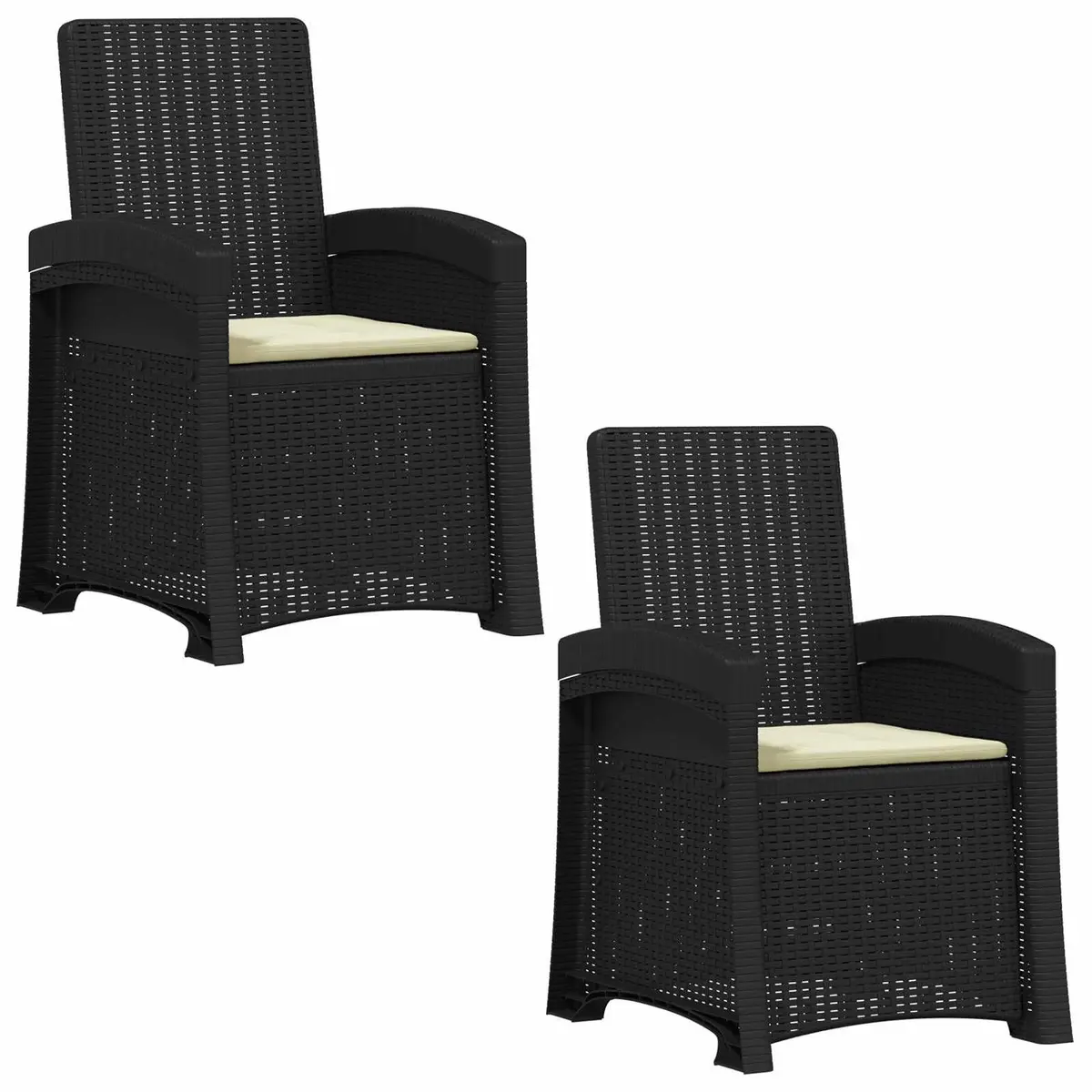 Anthracite Reclining Chairs, 2 Pcs