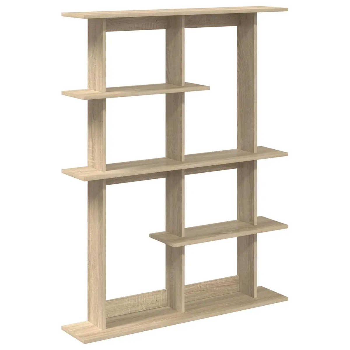 Wall Shelf Unit Brown Engineered Wood Vertical Storage Organizer 102 x 20 x 130 cm