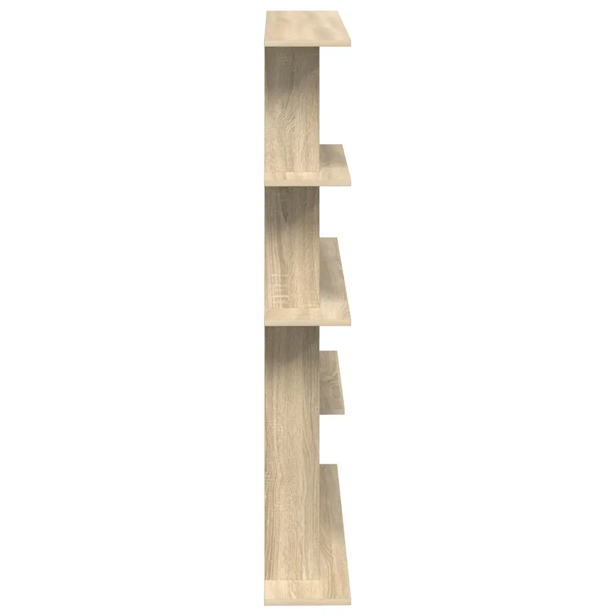 Wall Shelf Unit Brown Engineered Wood Vertical Storage Organizer 102 x 20 x 130 cm