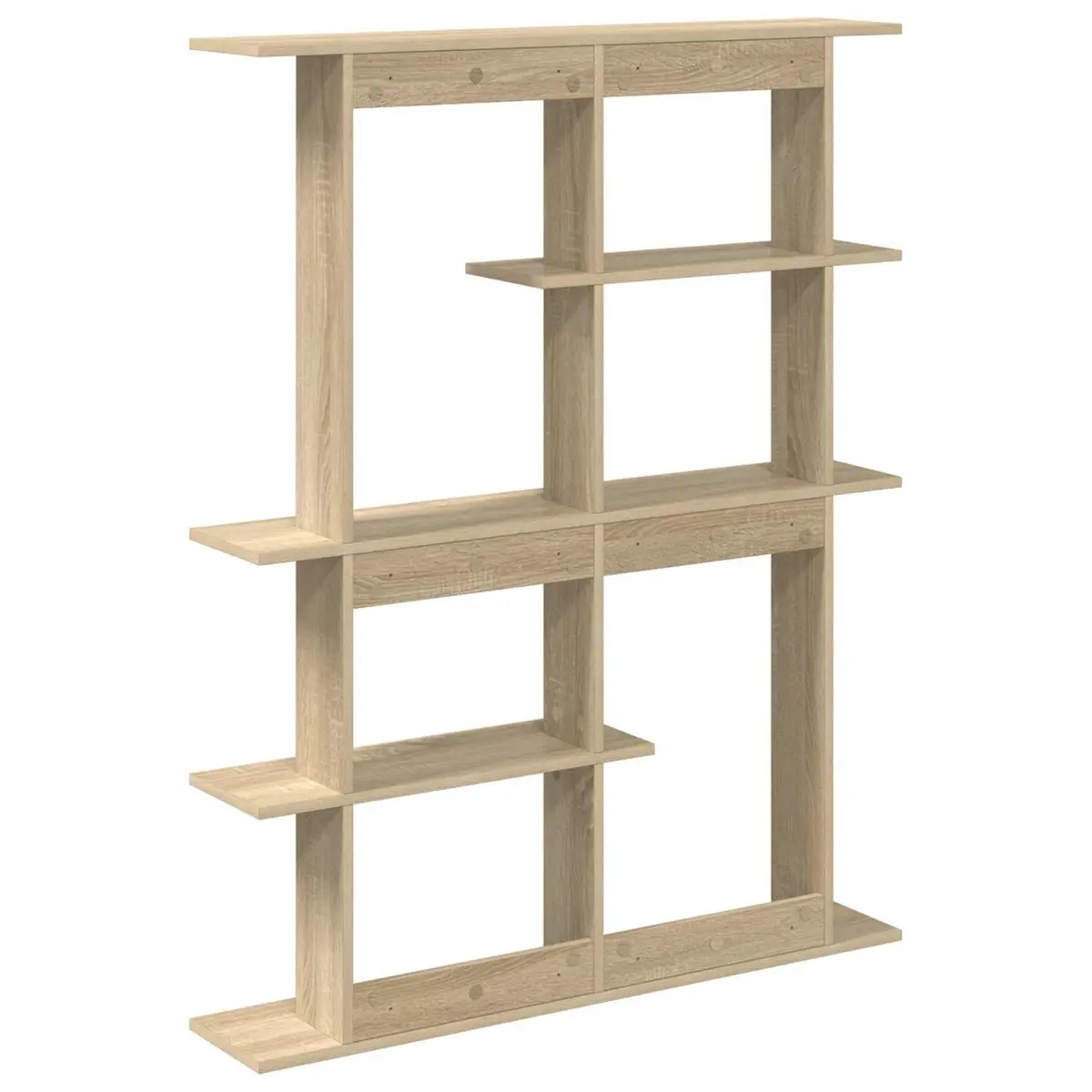 Wall Shelf Unit Brown Engineered Wood Vertical Storage Organizer 102 x 20 x 130 cm