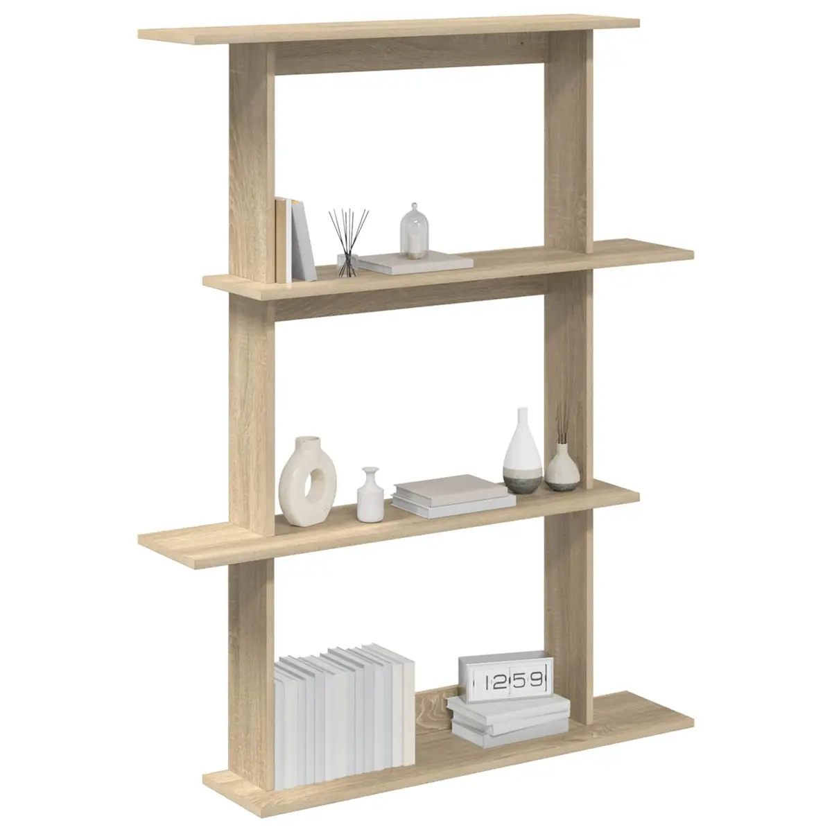 Engineered Wood Wall Shelf Organizer Brown 100x20x126cm