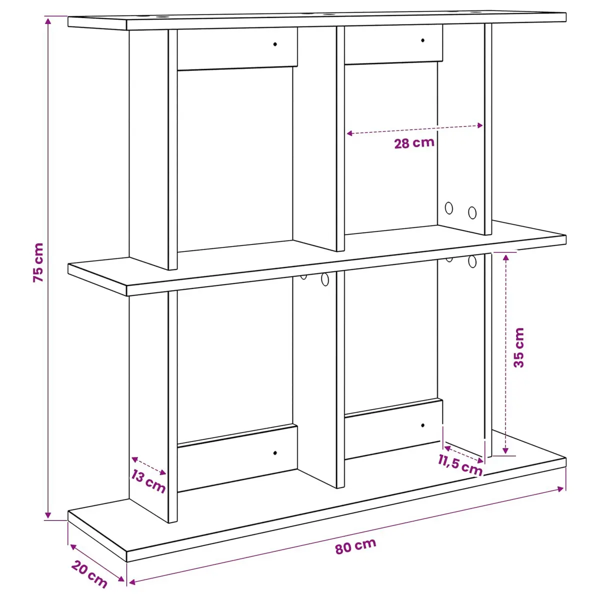 Wall Shelf in Brown Sonoma Oak