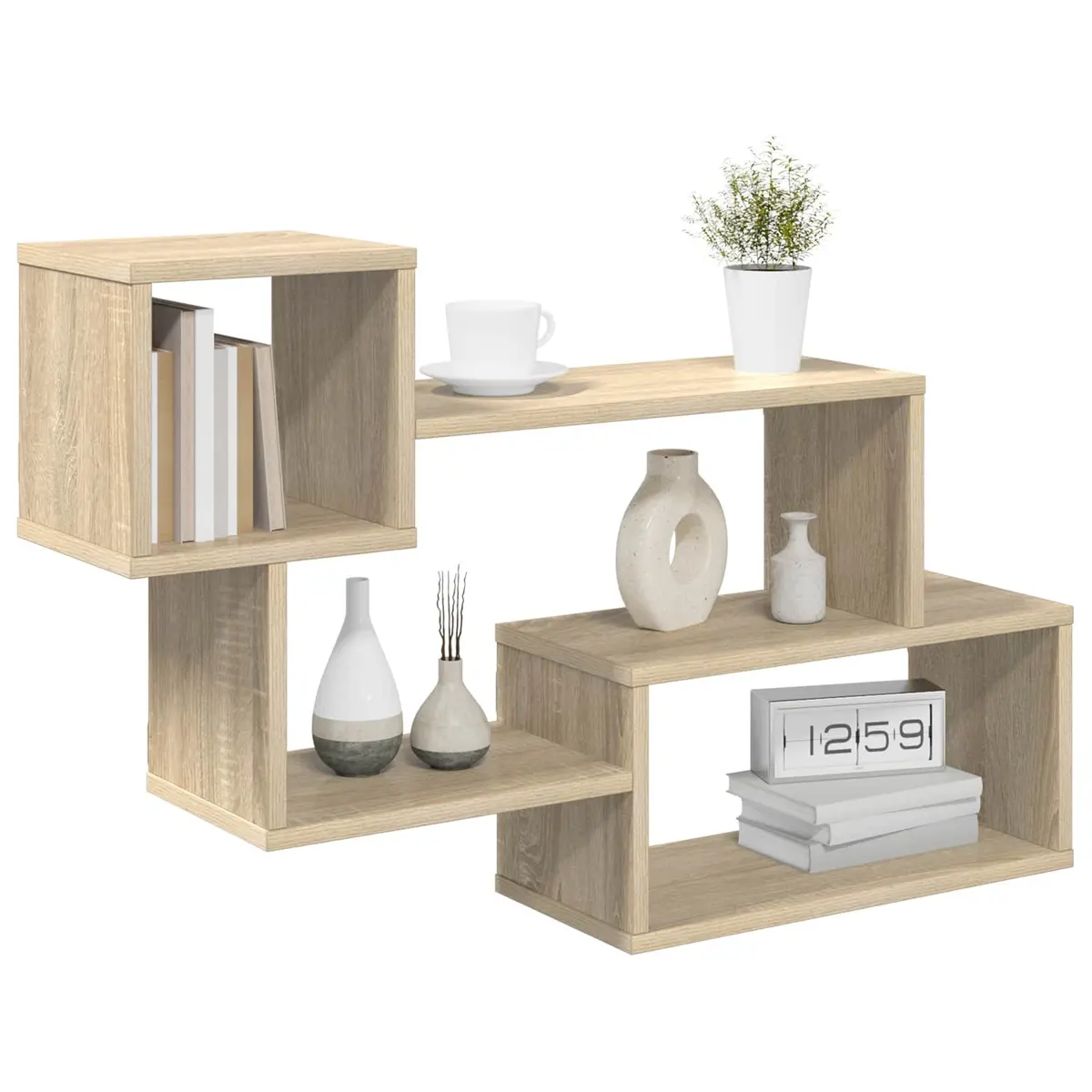 Floating Wall Shelf Modern Brown Sonoma Oak 87x20x55cm