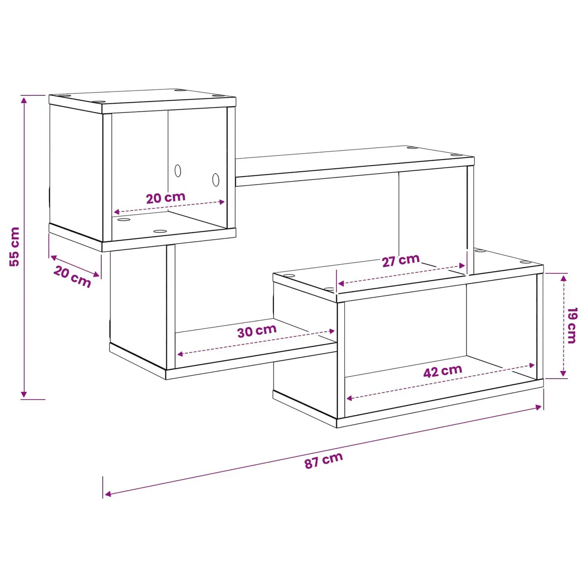 Floating Wall Shelf Modern Brown Sonoma Oak 87x20x55cm