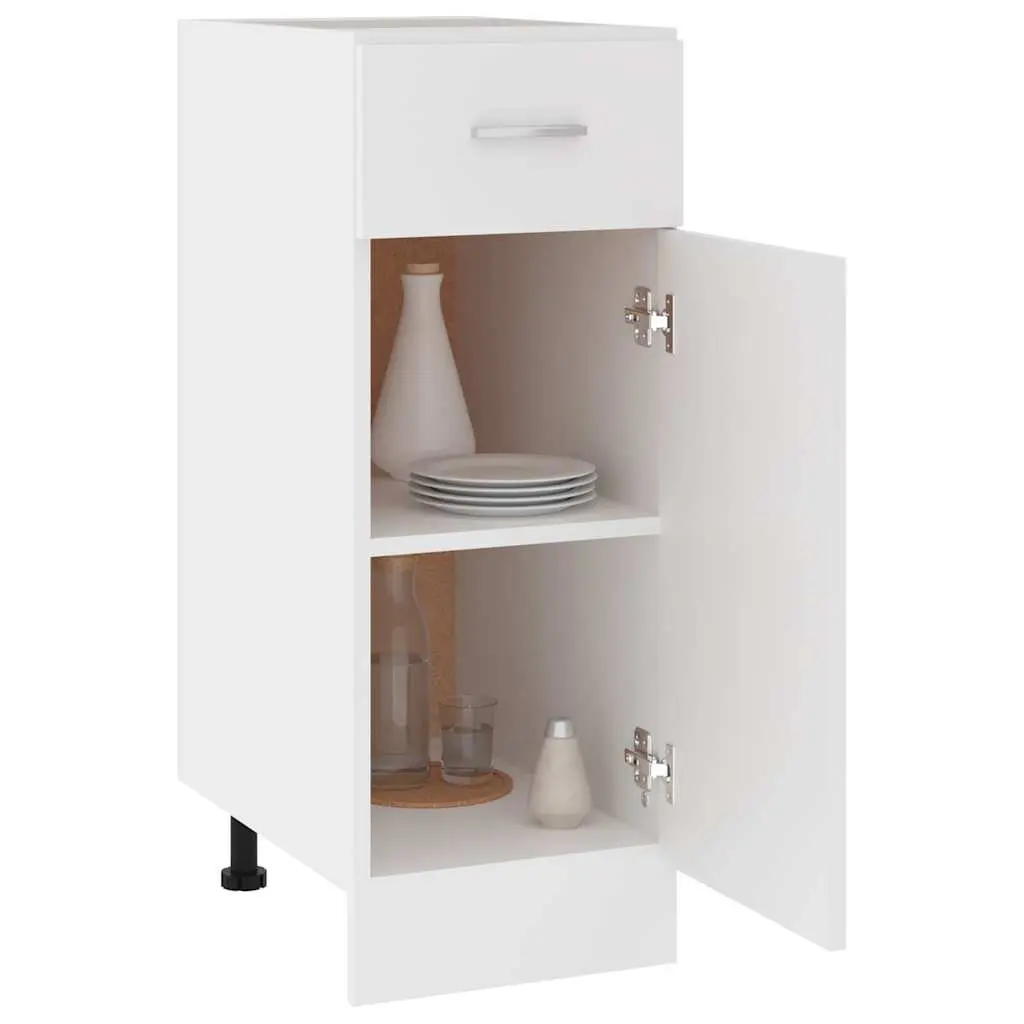 Drawer Cabinet White Compact Storage 46x30x81.5cm Modern