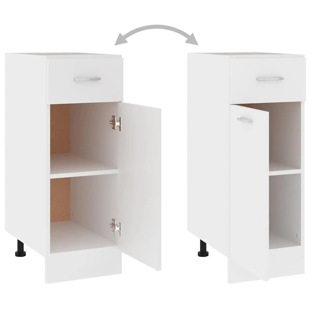 Drawer Cabinet White Compact Storage 46x30x81.5cm Modern