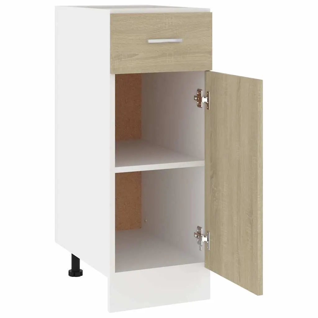 Cabinet Kitchen Storage Drawer Bottom Brown Engineered Wood 30W x 46D x 81.5H cm
