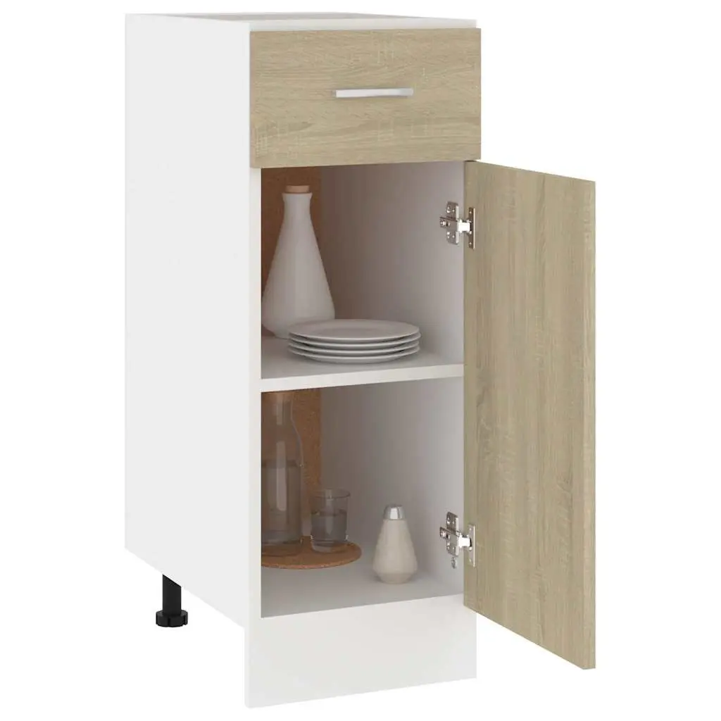 Cabinet Kitchen Storage Drawer Bottom Brown Engineered Wood 30W x 46D x 81.5H cm
