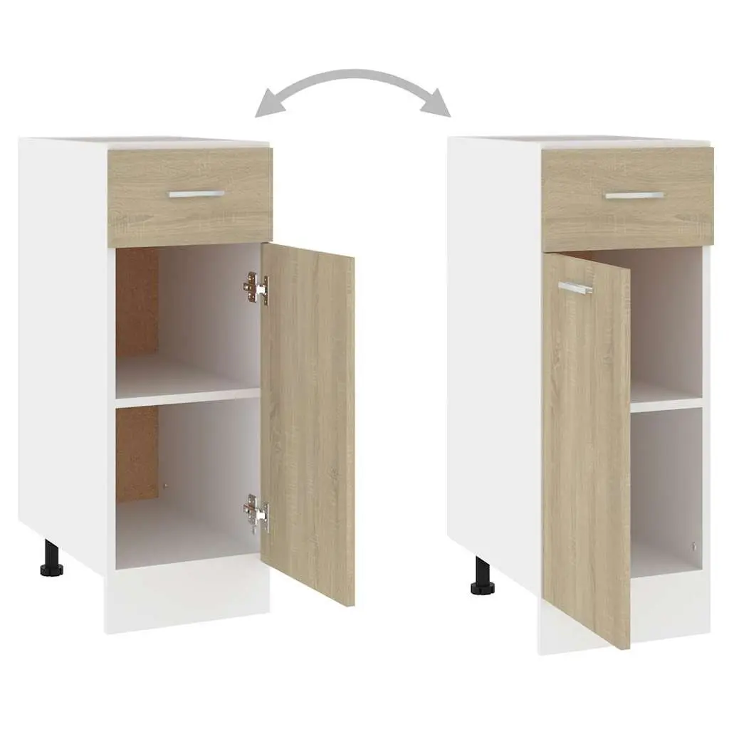 Cabinet Kitchen Storage Drawer Bottom Brown Engineered Wood 30W x 46D x 81.5H cm