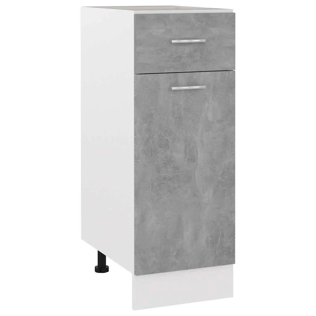 Drawer Bottom Cabinet Grey Kitchen Storage Cupboard with Two Shelves and One Drawer 30W x 46D x 81.5H cm