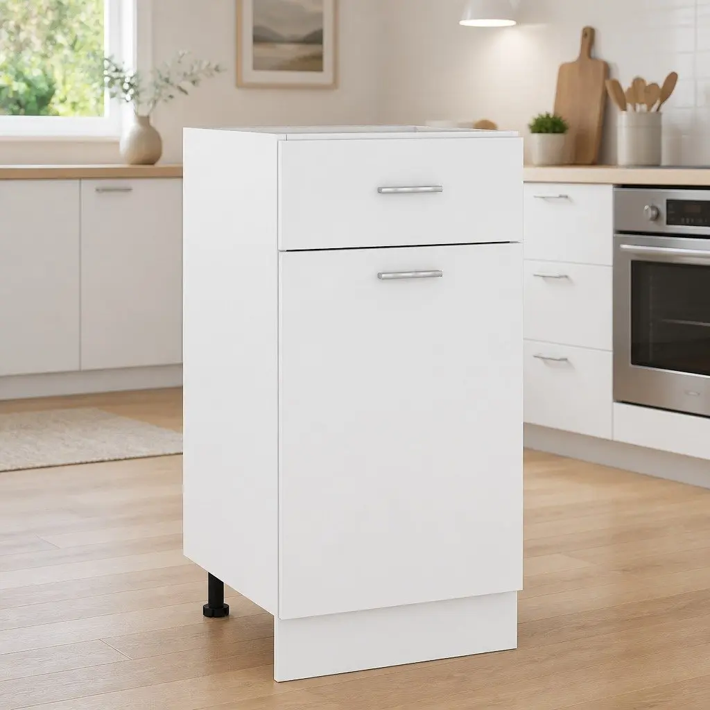 Kitchen Cabinet White Compact Storage 40x46x81.5cm