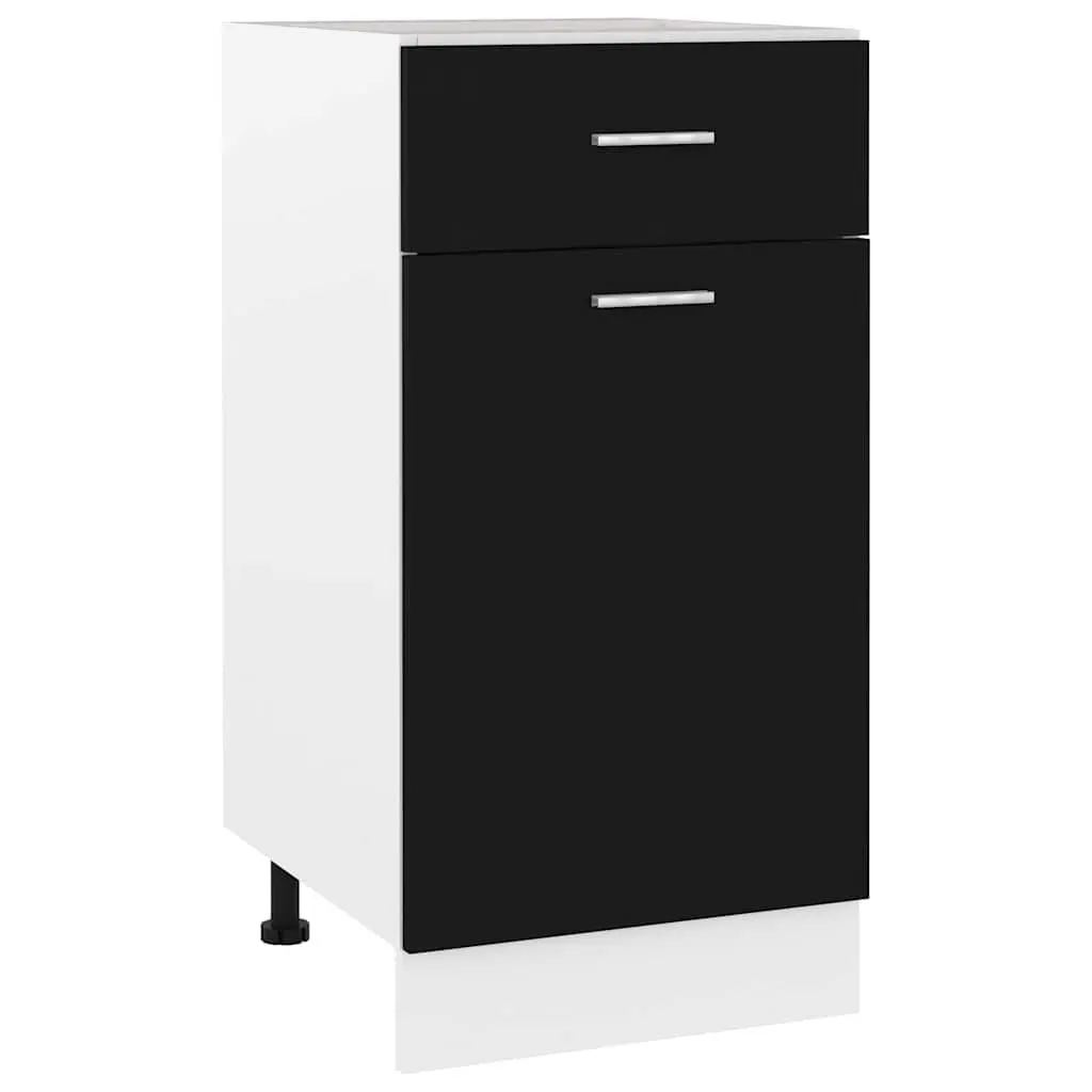 Kitchen Drawer Bottom Cabinet Black Storage Cupboard Shelves Door Organiser