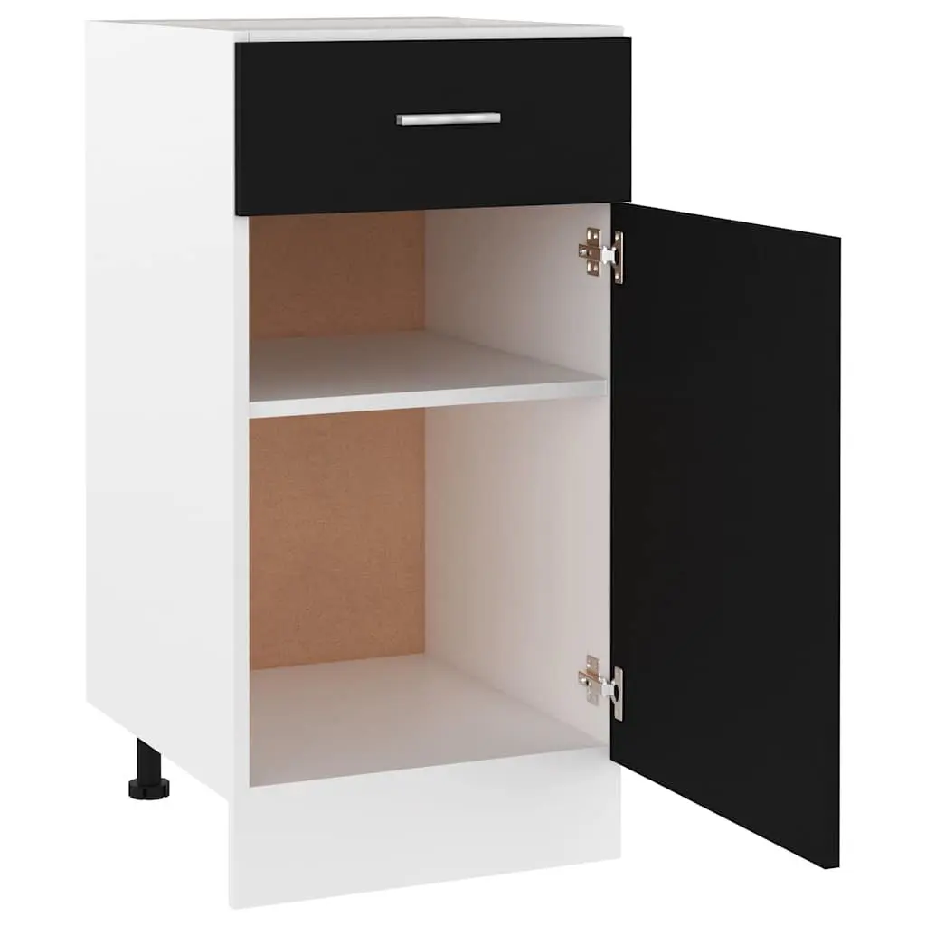 Kitchen Drawer Bottom Cabinet Black Storage Cupboard Shelves Door Organiser