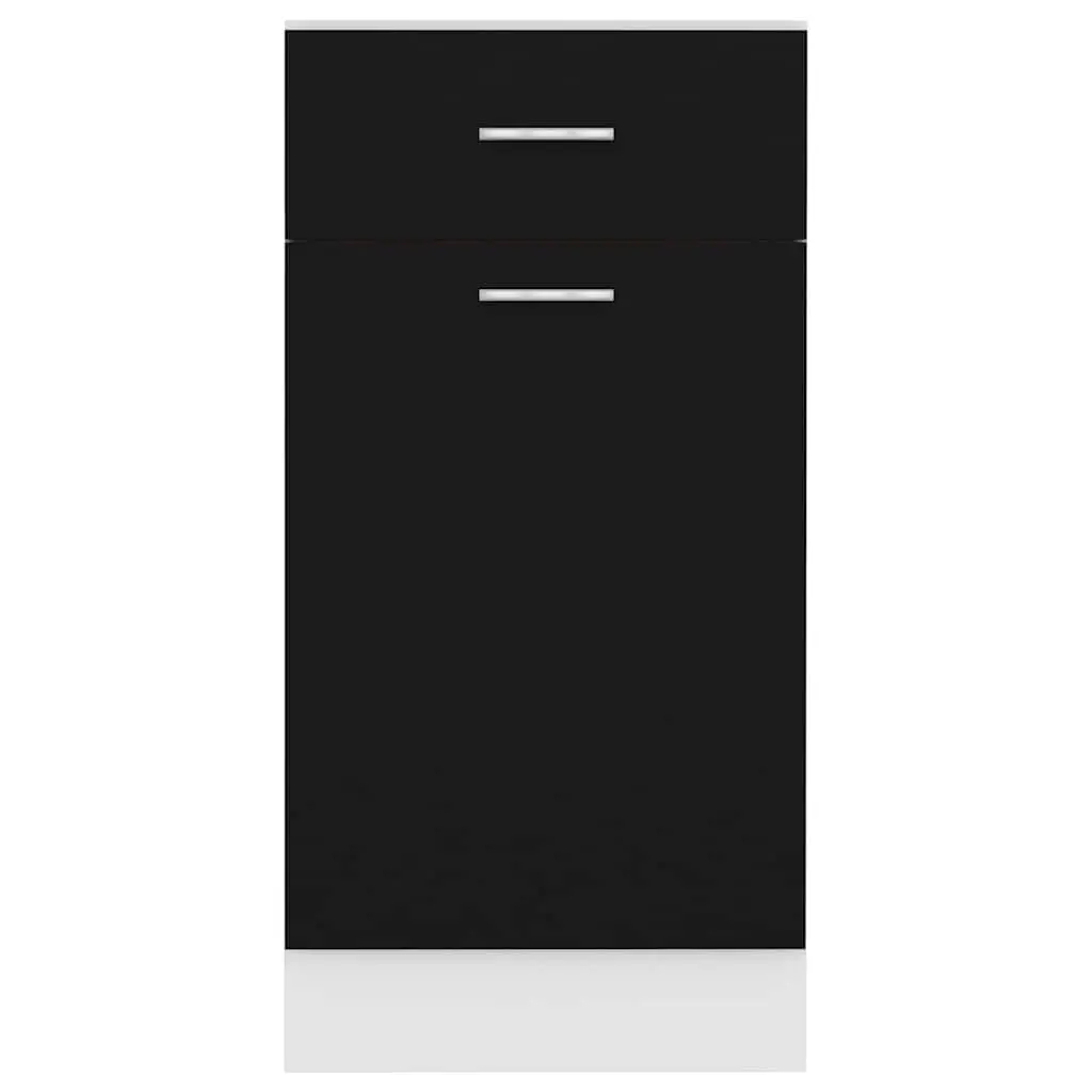 Kitchen Drawer Bottom Cabinet Black Storage Cupboard Shelves Door Organiser