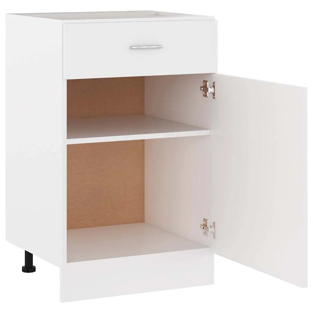 Kitchen Cabinet White Engineered Wood Drawer Shelves 50x46x81.5cm