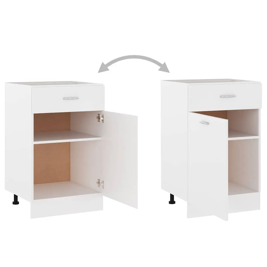 Kitchen Cabinet White Engineered Wood Drawer Shelves 50x46x81.5cm