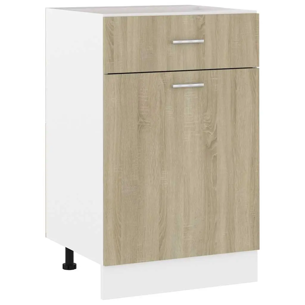 Kitchen Drawer Bottom Cabinet Storage Brown Cupboard Shelves Engineered Wood